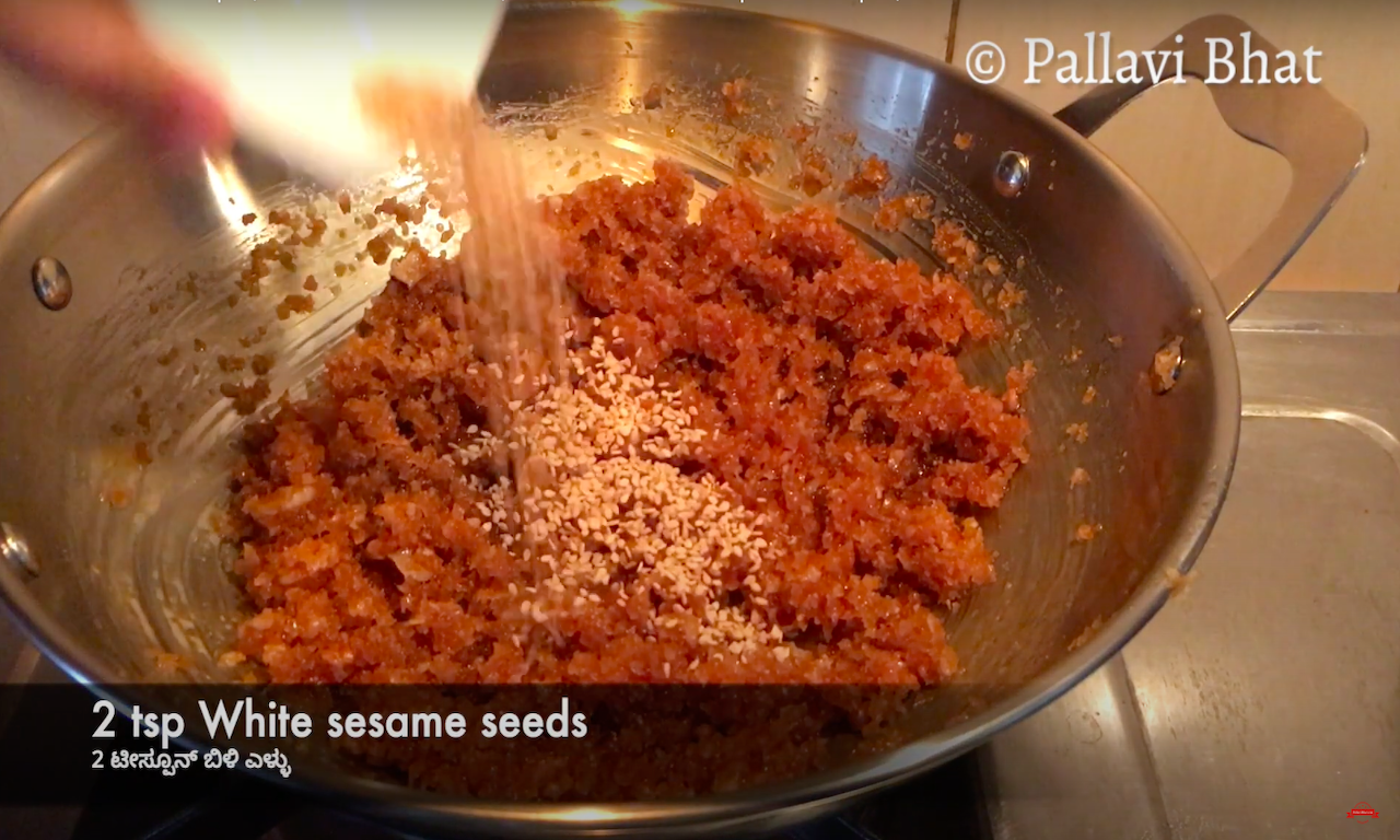 Add white sesame seeds